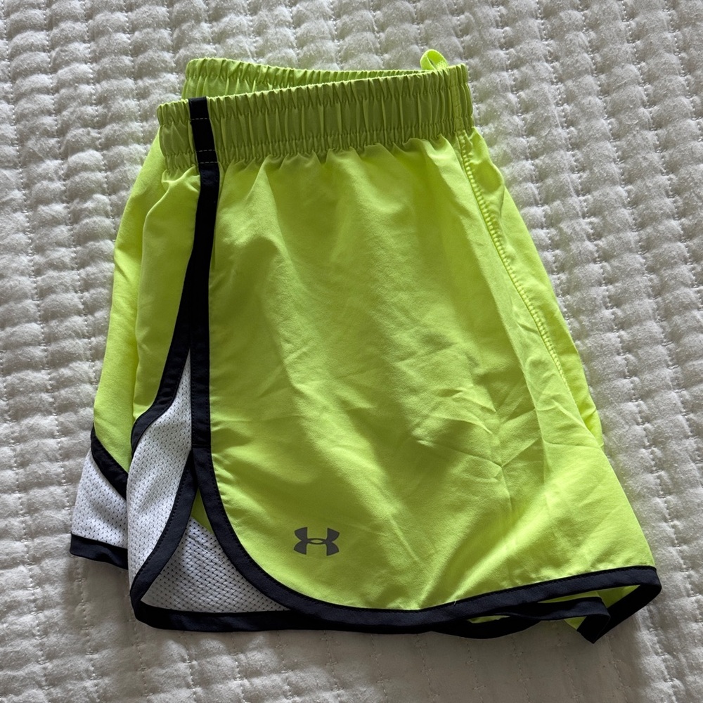 Under Armour Women's Fluorescent Yellow Athletic Shorts - S